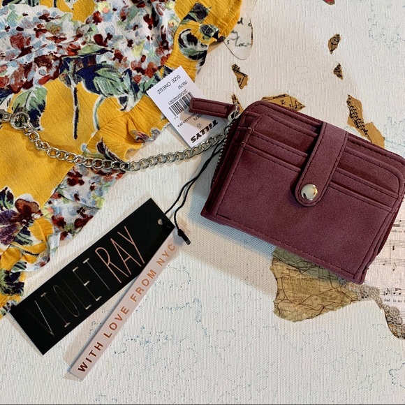 Violet Ray Handbags - Violet Ray Zip Around Burgundy Wallet